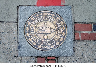 The Freedom Trail Sign, Boston Downtown, USA