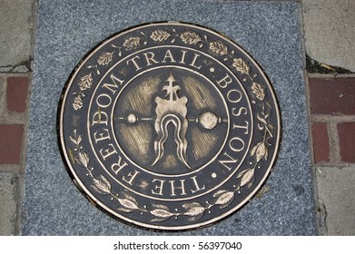 The Freedom Trail Sign In Boston, Usa