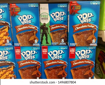 Freehold, NJ / USA - 09 03 2019:  Frosted Chocolate Fudge Pop Tarts