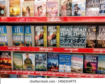 Freehold, NJ / USA - May 6, 2019: Best Selling Books For Sale On Display At A Grocery Store