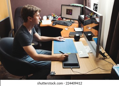 Freelance developer or designer working at home  - Powered by Shutterstock