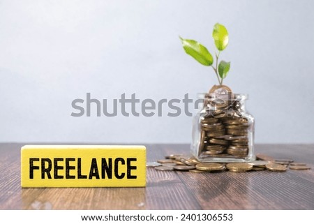 Freelance jobs announcement. Business employment and recruitment ad. Working as a freelancer. Looking for a freelance employee.