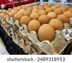 free-range chicken eggs for sale in supermarkets. Domestic Chicken Eggs. Broiler Chicken Eggs