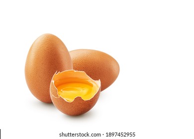 Free-range hen eggs an open egg