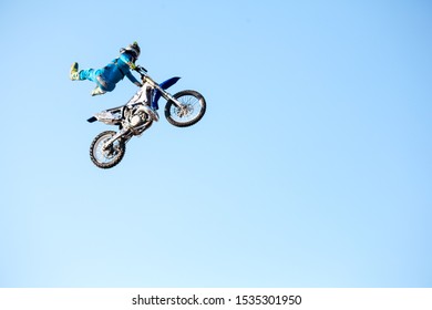 Freestyle Motorcross Motorcyclist Caught In Midair At Festival In East Texas