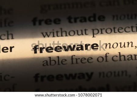 freeware word in a dictionary. freeware concept