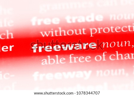 freeware word in a dictionary. freeware concept