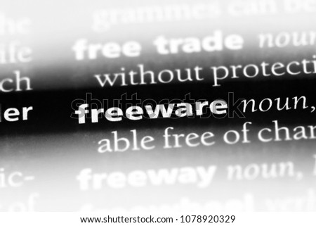 freeware word in a dictionary. freeware concept
