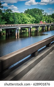 Freeway Bridge Over Atchafalaya River Basin In Louisiana