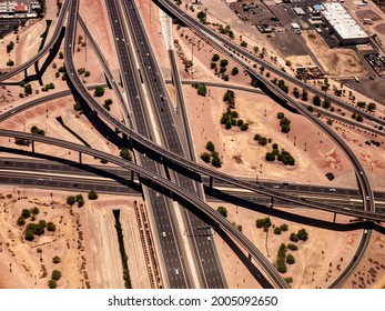 Freeway Interchange From The Air, Phoenix, Arizona