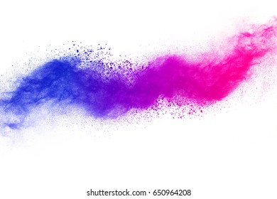 Freeze Motion Blue Purple Dust Explosion Stock Photo 650964208 ...