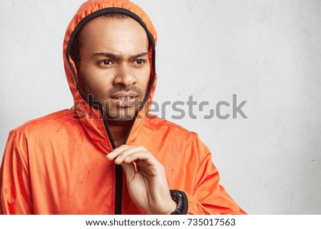 Similar – Hooded man Human being