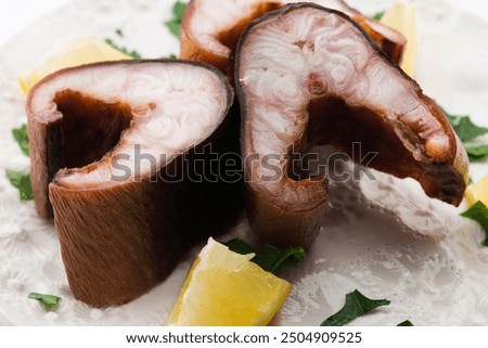 Freh smoked eel as appetizer
