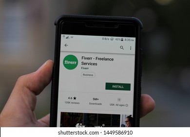 Freiberg Germany - July 12 2019 Fiverr Mobile App