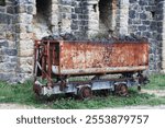 Freight car from the Malla Harria or Mollarri mineral loading dock in Zarautz. The Basque Country.