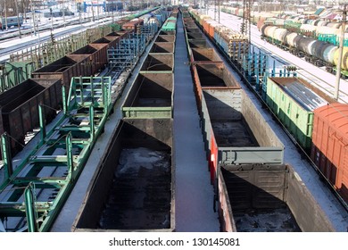 Freight cars on a railway station - Powered by Shutterstock