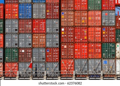 Freight Shipping Containers At The Docks