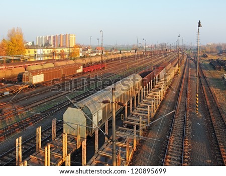 Freight Station with trains