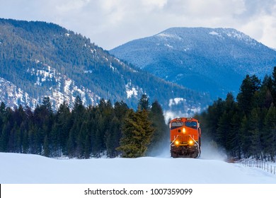 8 Freight Train Locomotive Snow Montana Stock Photos, Images 