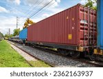 freight train container loading container Bangkok Port

