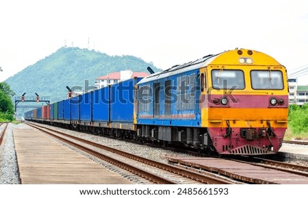 freight train container loading container Bangkok Port