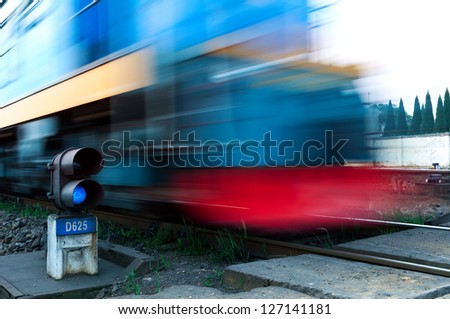 Freight train motion blur