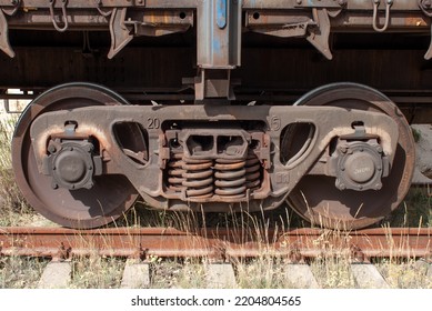 Freight Train Wheels Close - Up