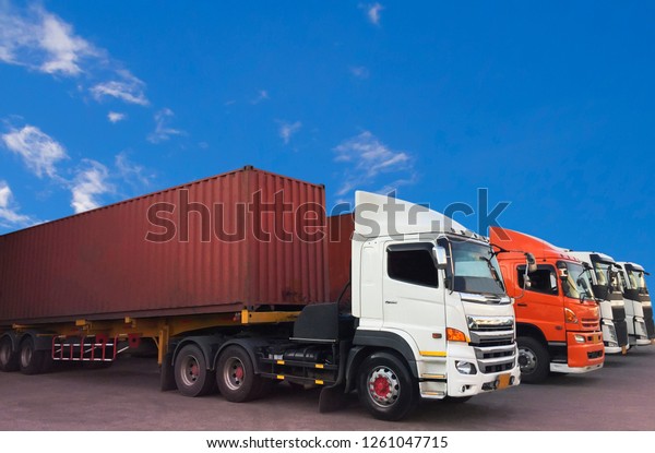 Freight\
transportation. Truck parking in\
Depot.