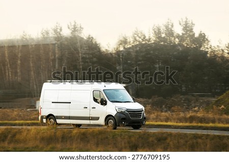 Freight van moving fast for express delivery