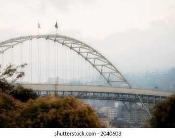 Fremont Bridge In Portland, Oregon.