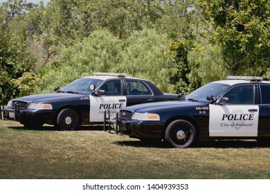 Fremont, Ca / USA - 07/21/2012: Fremont Police Display Their Cars At A Community Outreach Event. 