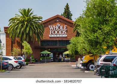 Fremont, CA, USA - July 7, 2020: Whole Foods Market - Healthy & Fresh Groceries
