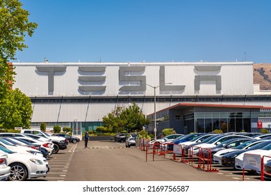 Fremont, CA, USA - June 19,2022: Exterior View Of Tesla Factory In San Francisco Bay Area, Silicon Valley.