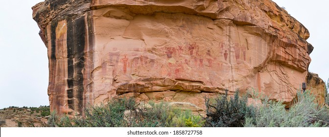 Fremont petroglyphs in Sego Canyon ofThompson Springs in  Grand County if Utah state of the US of America