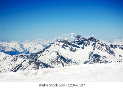 The French Alps With Blue Sky