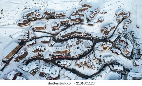 French Alps and Val Thorens drone photo