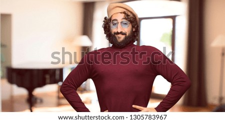 French artist with a beret happy expression