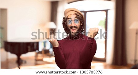 French artist with a beret happy expression