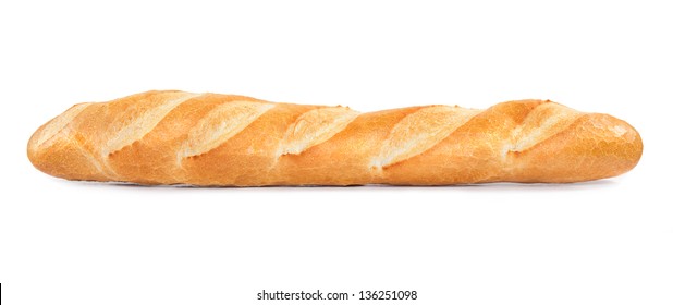 French Baguette Isolated On White