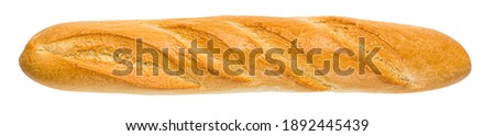 French baguette loaf isolated on white background