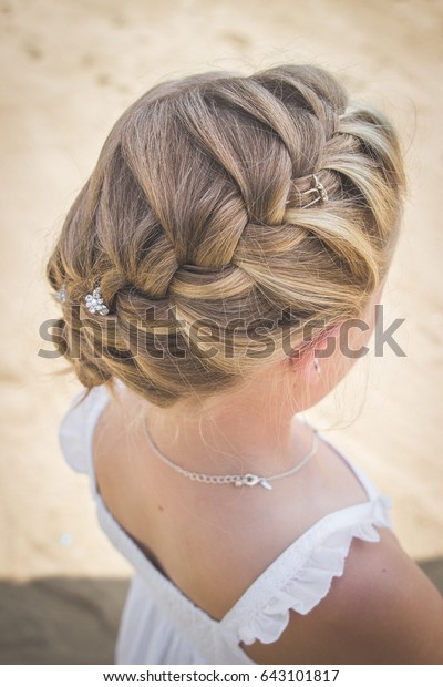 French Braid Hair Plait Blonde Little Stock Photo Edit Now 643101817