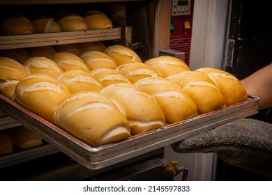 French Bread Fresh Out Of The Oven At The Bakery