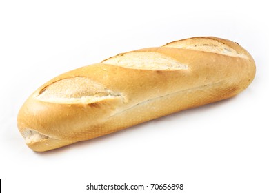 French Bread On White Background