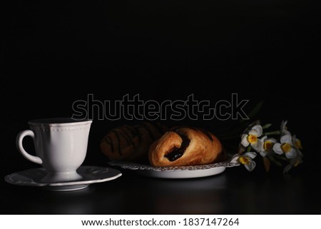 Similar – Image, Stock Photo cozy autumn breakfast on table in country house