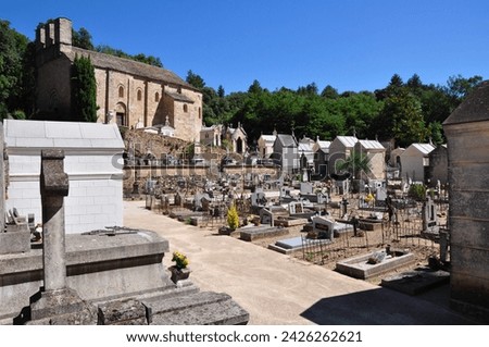 French cemetry with stone burial houses