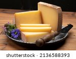 French cheese collection, comte cheese made from unpasteurized cow