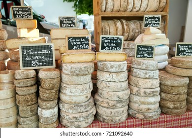 French Cheese On Market Counter