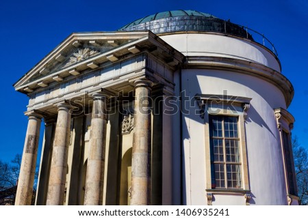 French church with pillared portal in Potsdam, Germany
