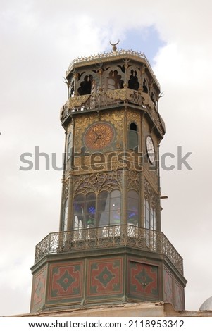 French clock in the vicinity of the historic Muhammad Ali Mosque in Salah al-Din Castle in Cairo