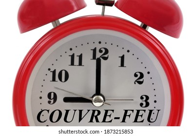 French Curfew Concept With A Bell Alarm Clock Close Up